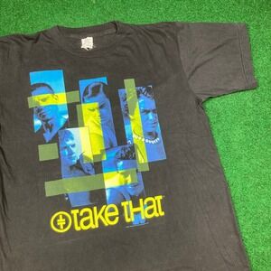 Vintage‎ Take That Shirt Mens L Black 1993 English Pop Band Concert Tour 90s Tee